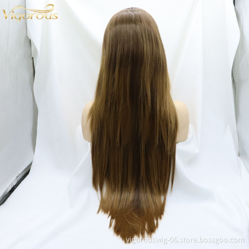 Vigorous long straight heat resistant ombre hair blend wigs high fibre synthetic wigs manufacturers wholesale prices